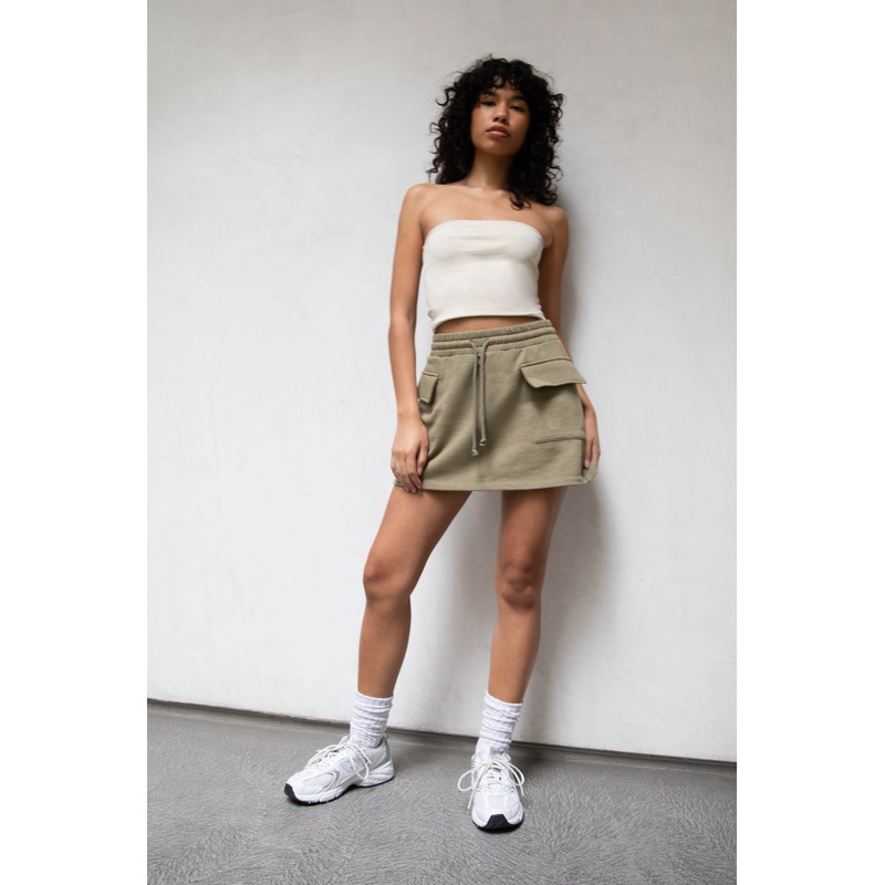 CARGO MINI SKIRT Dusky Green Double Extra Small