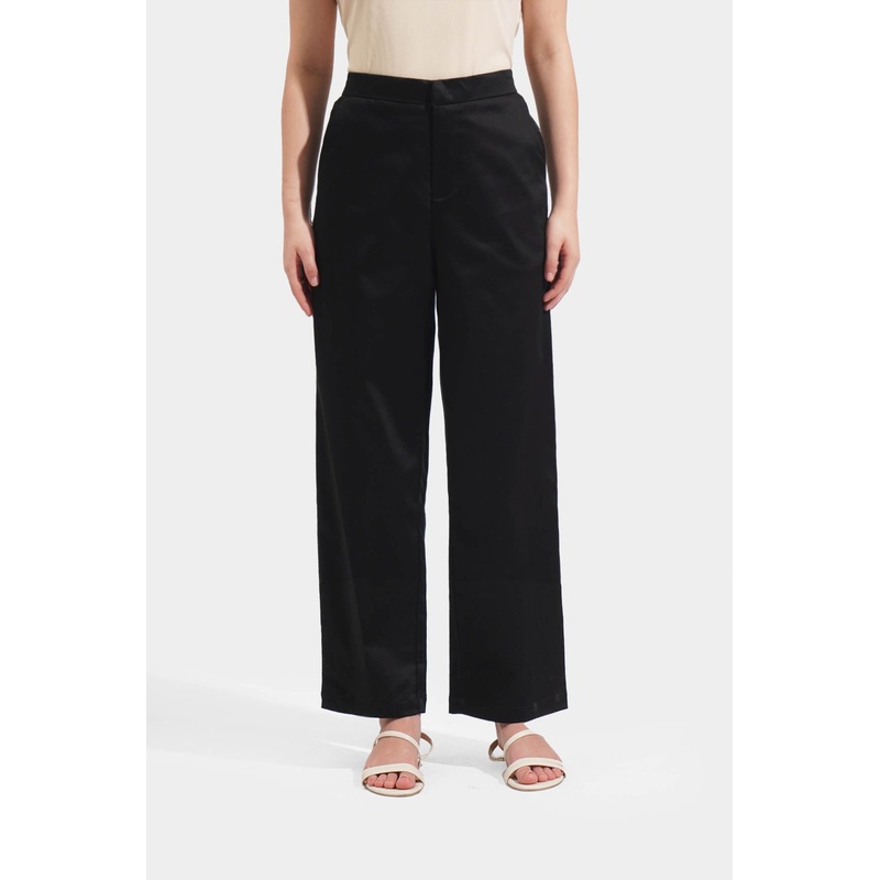 Cozy: Straight Leg Trousers Black Extra Small