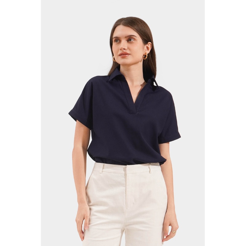 Extended Sleeves Shirt Navy Blue Extra Small