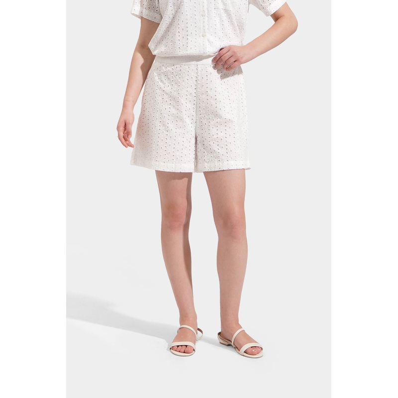 Eyelet Shorts Off White Extra Small