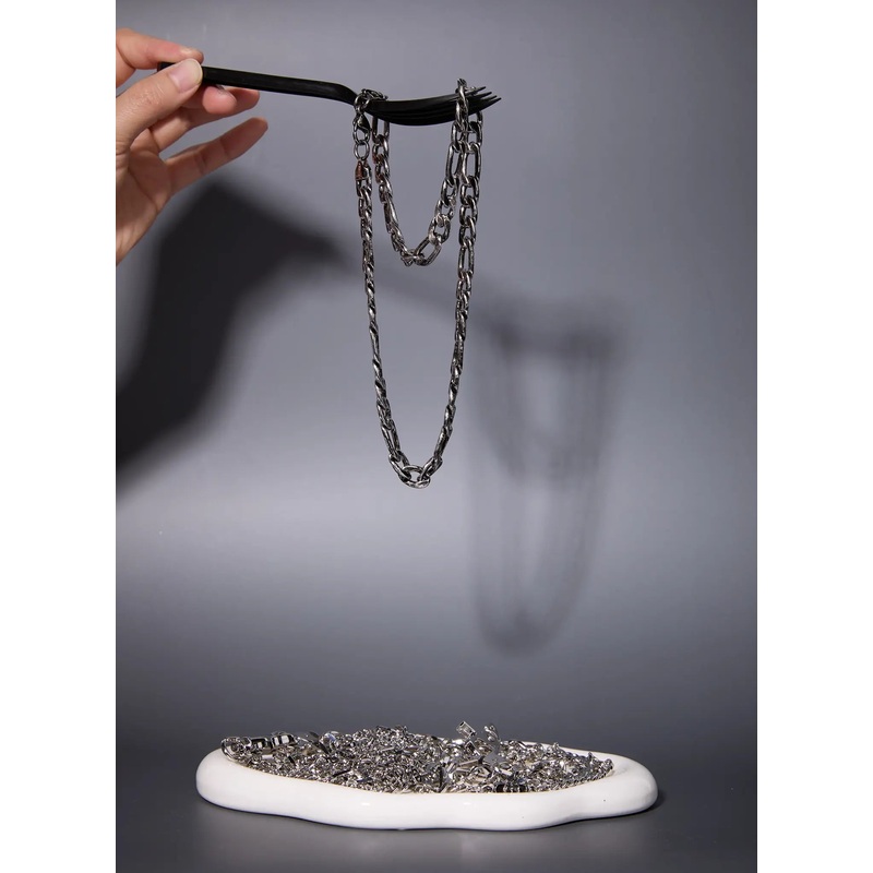 Men’s Essential Chain Necklace IL501 Black One Size