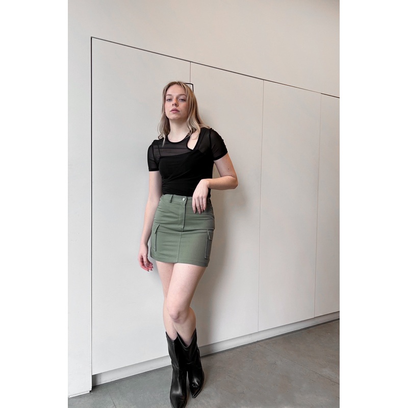 MINI CARGO SKIRT Khaki Extra Small