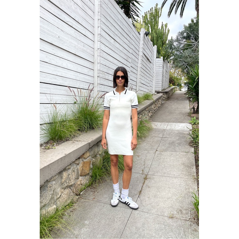 MINI KNIT COLLARED DRESS Birch Black Extra Small