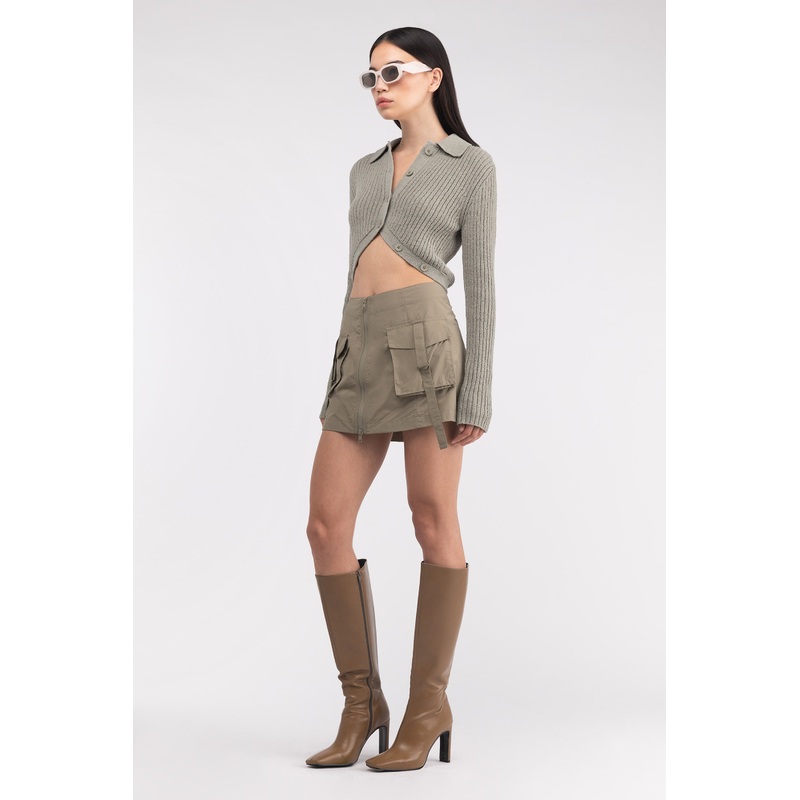 MINI NYLON CARGO SKIRT Mermaid 00