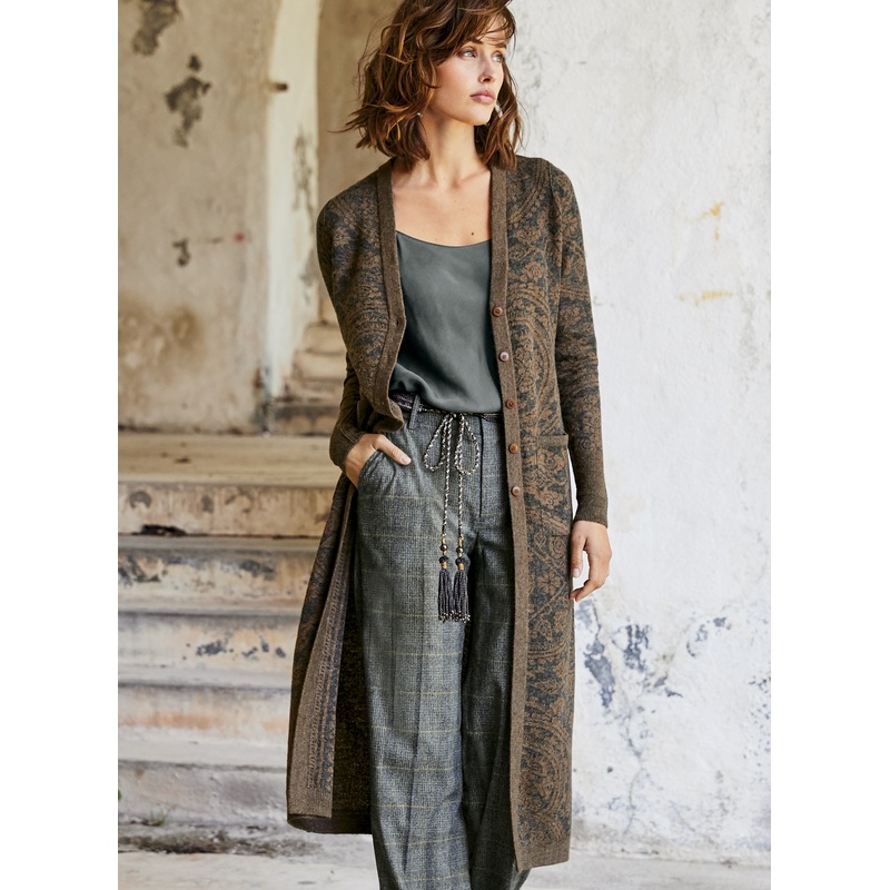 Reversible Mandala Long Cardigan Print/Pattern XS