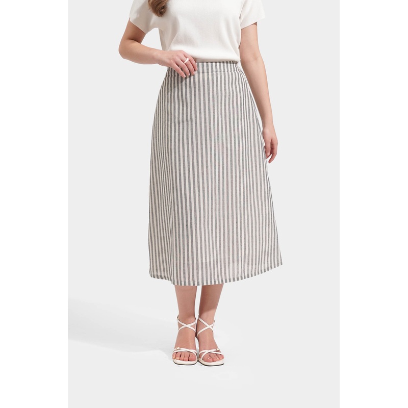 Striped Midi Skirt Multi-Color Combination Extra Small