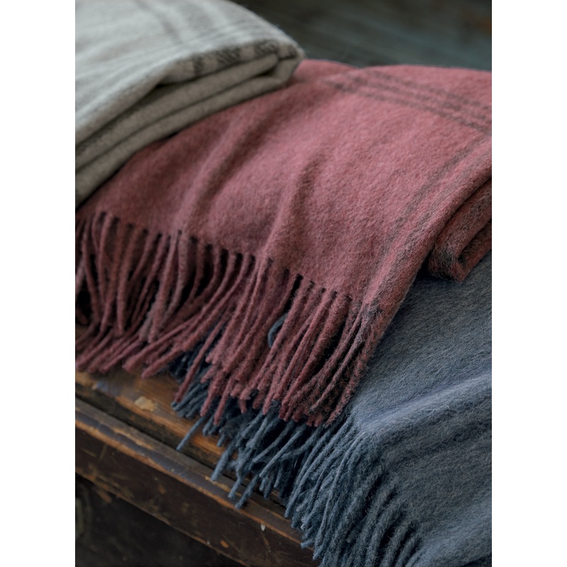 Tonal Plaid Blanket Berry