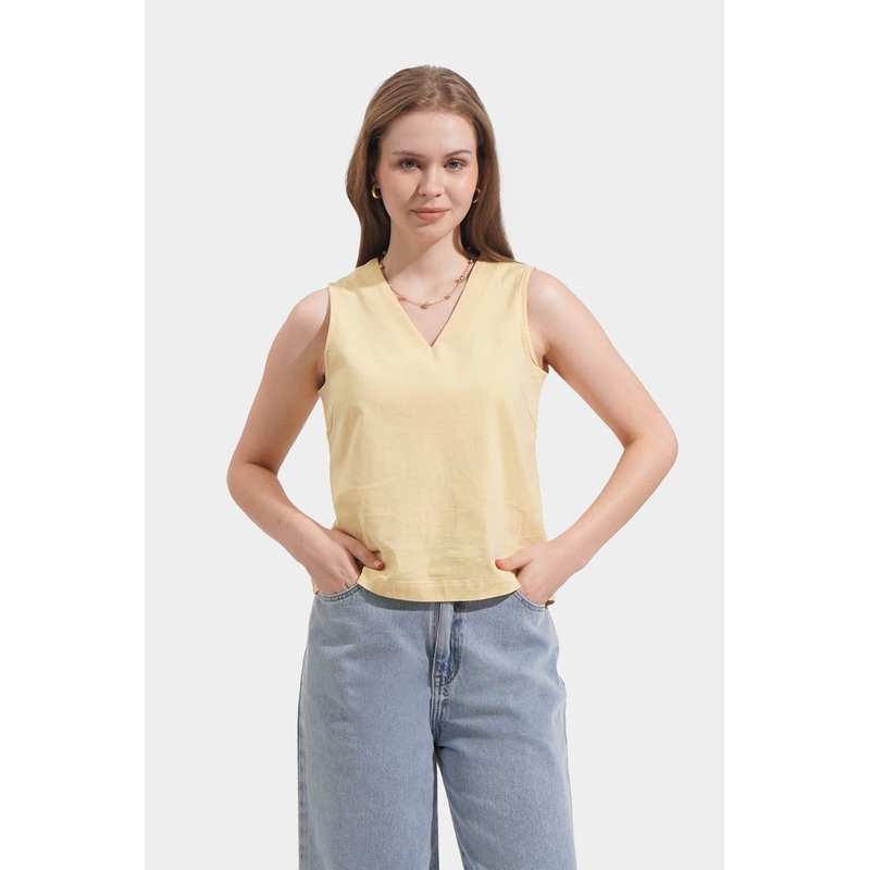 V-Neck Top Yellow Extra Small