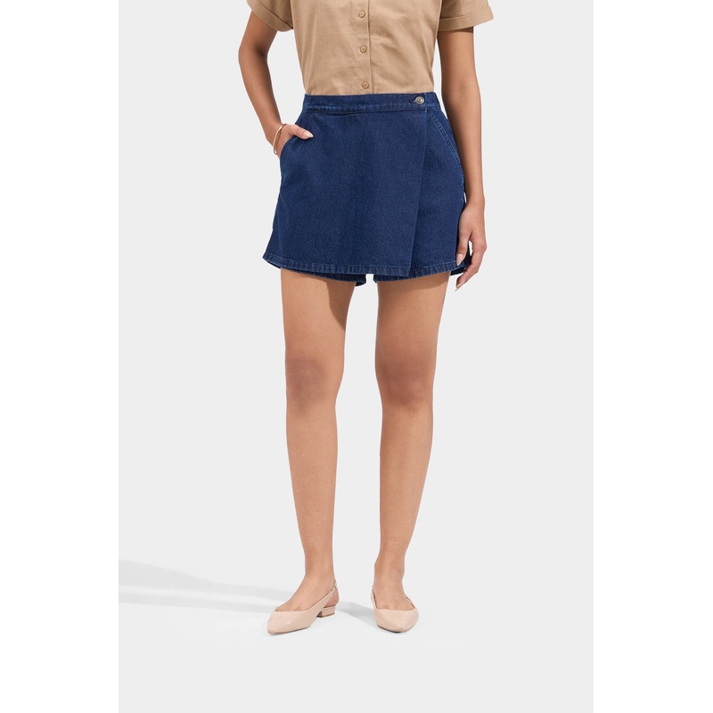 Denim Skort Dark Denim Extra Small
