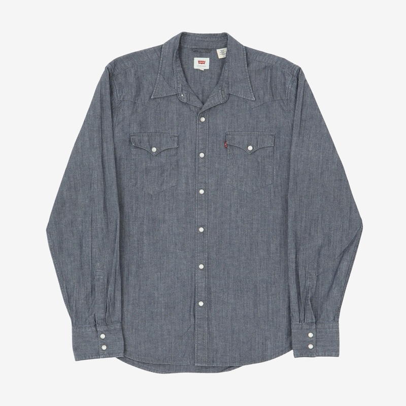 Denim Western Shirt L Indigo