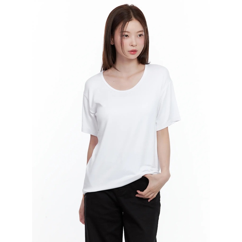 Essential Scoop-Neck Top CL502 White S/M