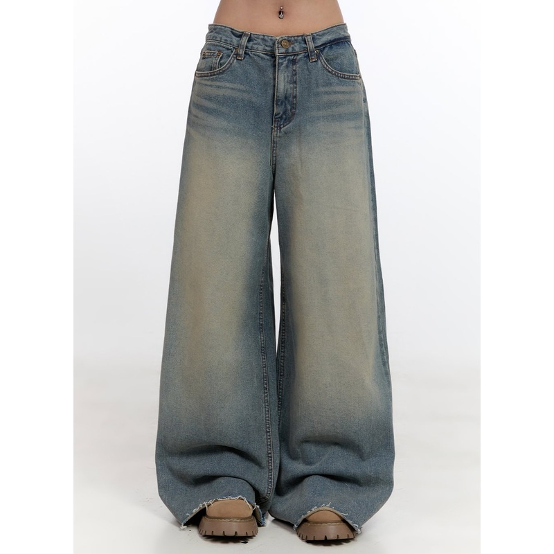 Felicia Cotton Wide Fit Baggy Jeans CN425 Blue S