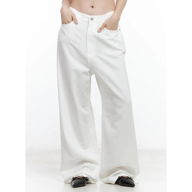 Jennie Baggy Wide-Leg Jeans CL502 White S