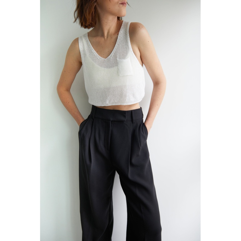 LOOSE KNIT CROPPED TANK White Small