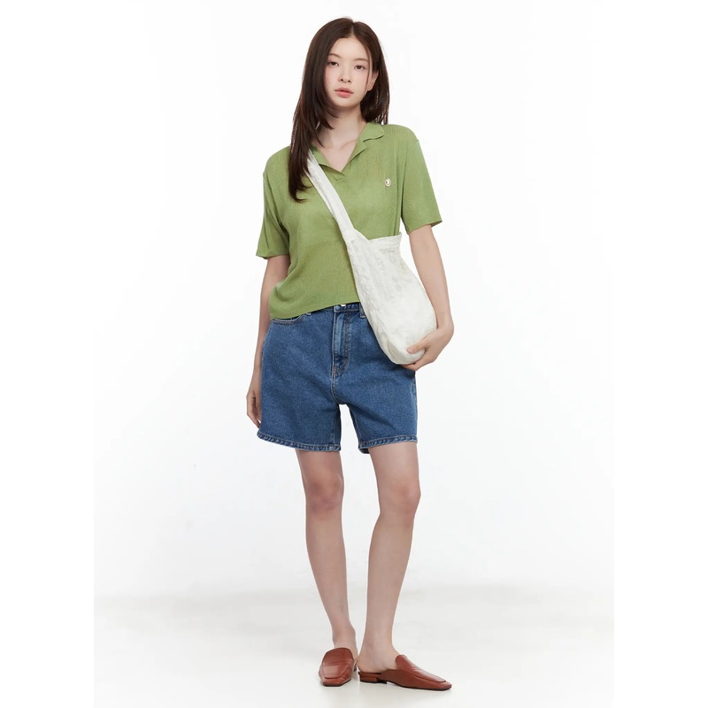 Oversized Mid-Rise Jorts CL502 Dark blue S