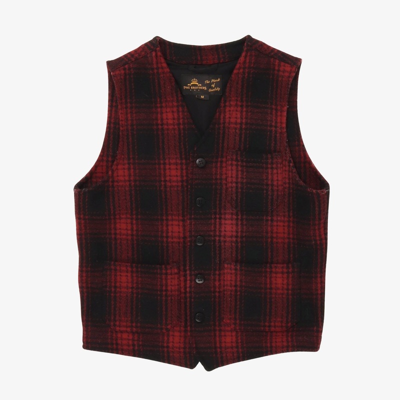 Plaid Romer Vest M Red