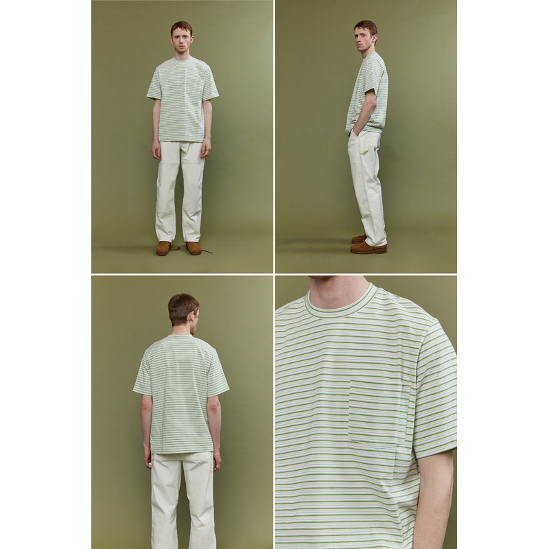 STRIPED T-SHIRT Green Grass Aloe Stripe Extra Small