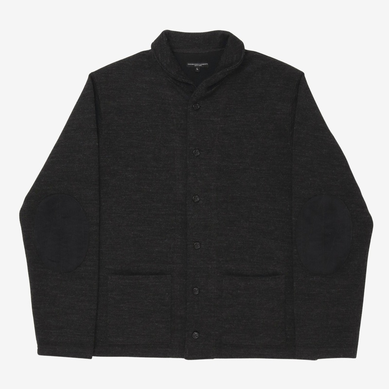 Wool Blend Shawl Cardigan L Grey