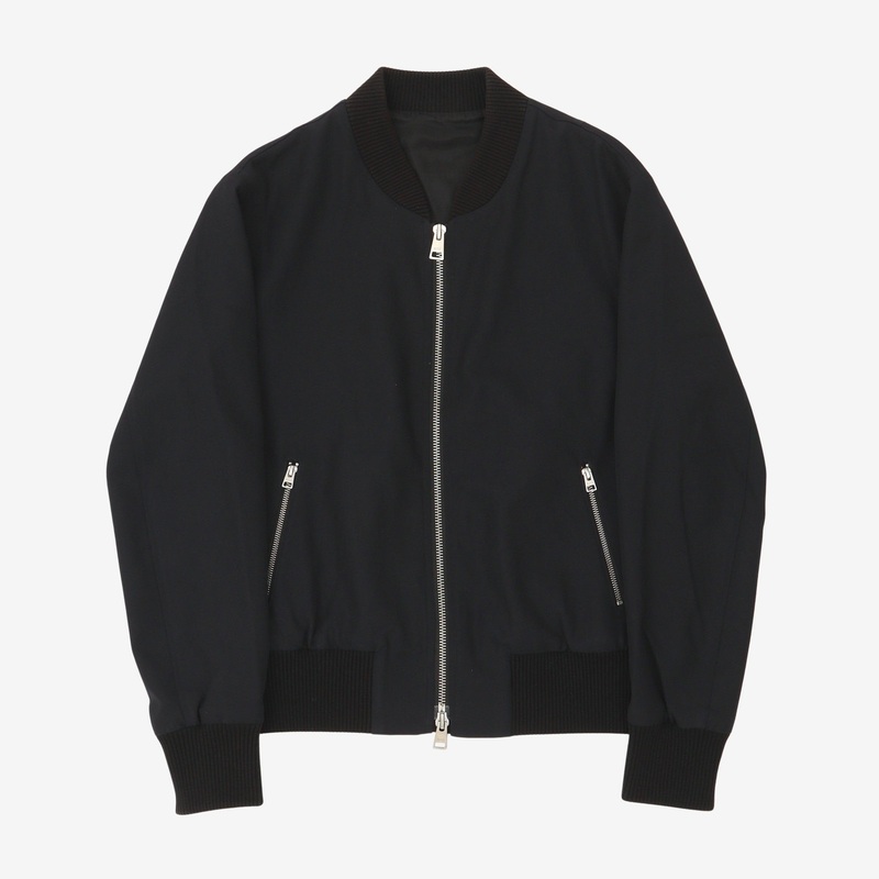 Wool Bomber Jacket L Navy