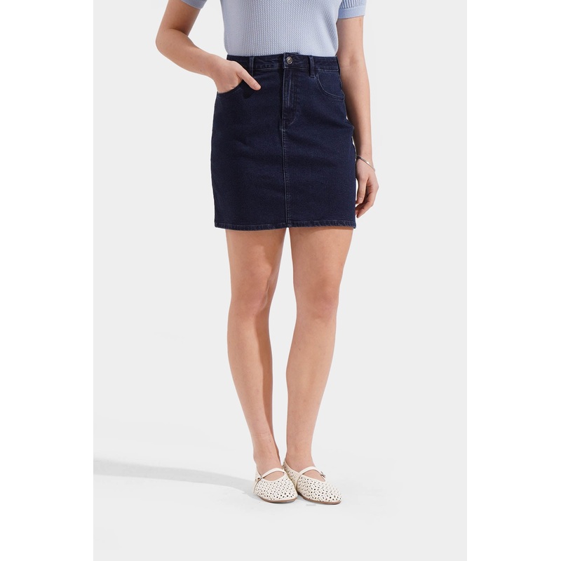 Denim Mini Skirt Dark Denim Extra Small