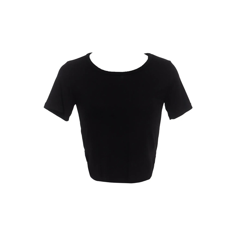 Essential Cropped Round-Neck Tee IC503 Black S/M