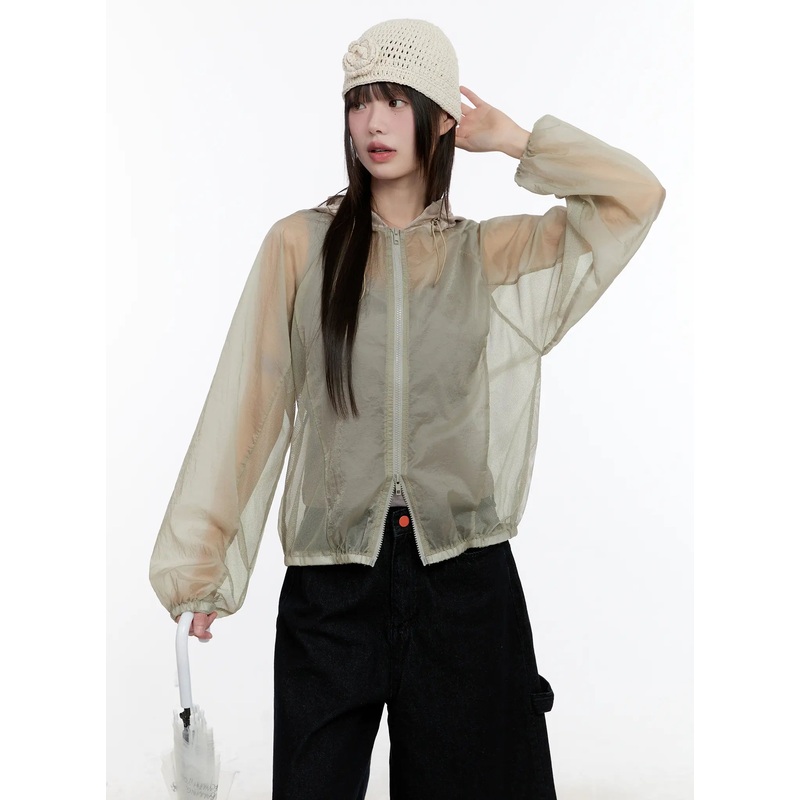 Lightweight Hooded Windbreaker CL504 Beige S/M