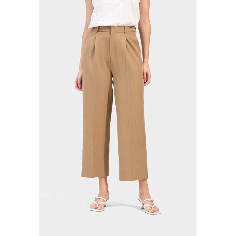 Straight Leg Trousers Tan Extra Small