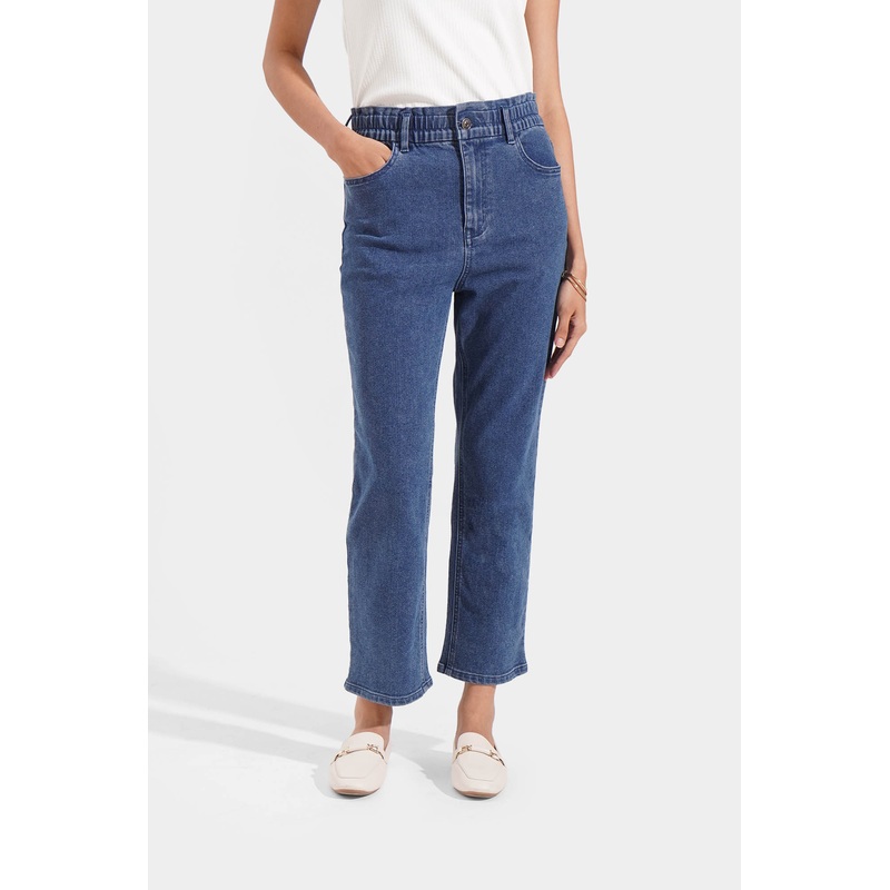 Tapered Jeans Faded Denim Waist 26