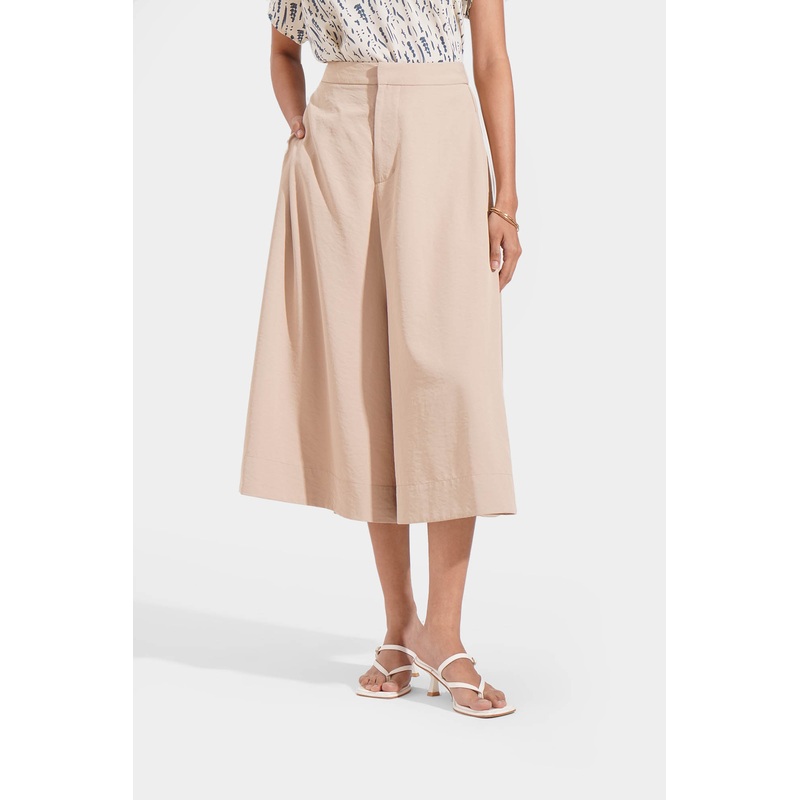 Wide Leg Culottes Tan Extra Small