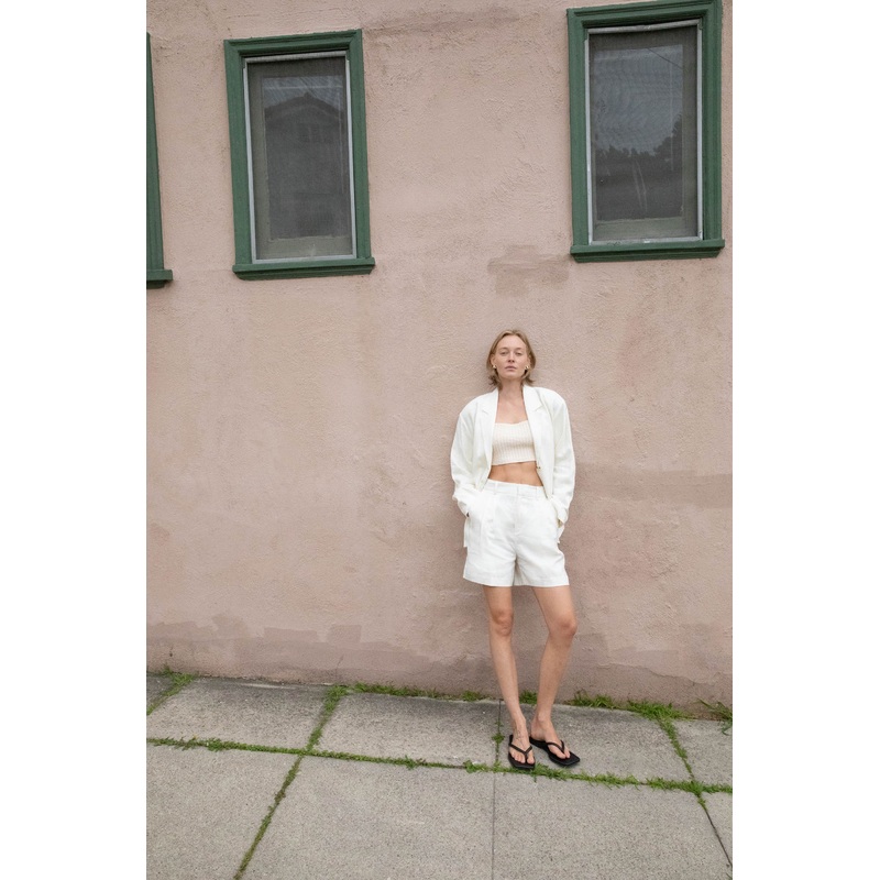 100% LINEN SHORT Cream 0