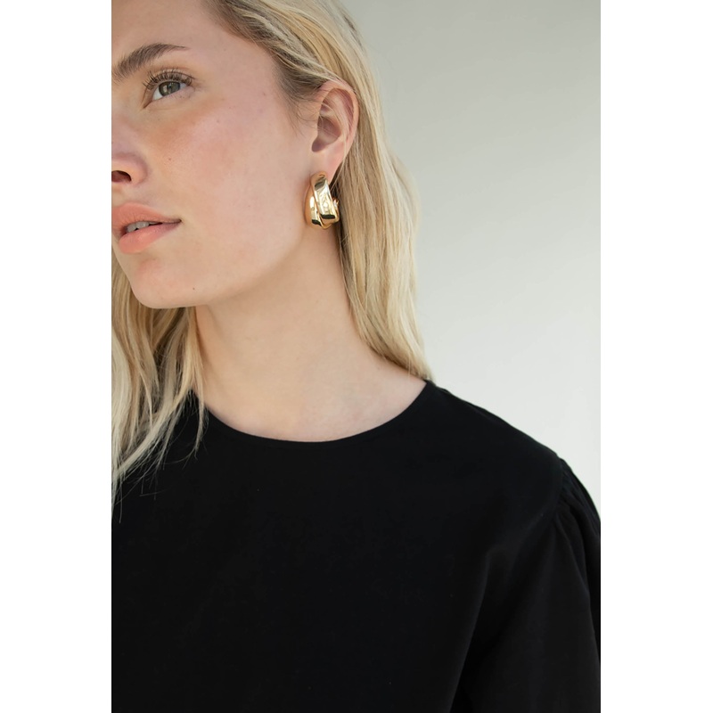 LAYERED HOOP EARRING Gold One Size