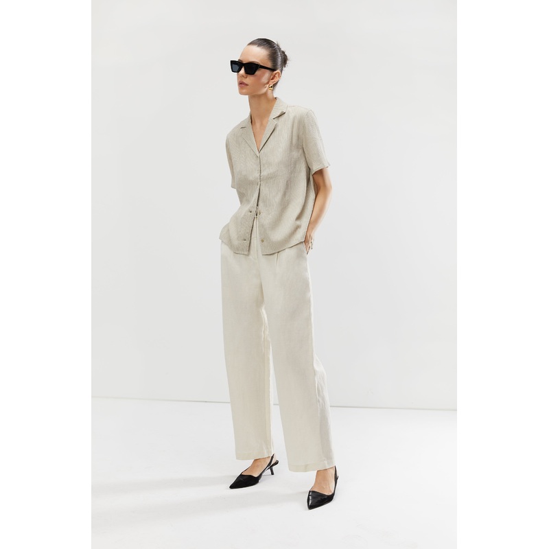 LINEN PANT Almond Milk 0