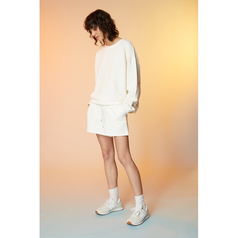 COTTON BLEND TERRY SHORT Cream Double Extra Small