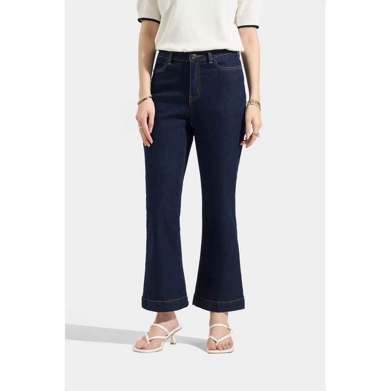 Flared Jeans Dark Denim Waist 26