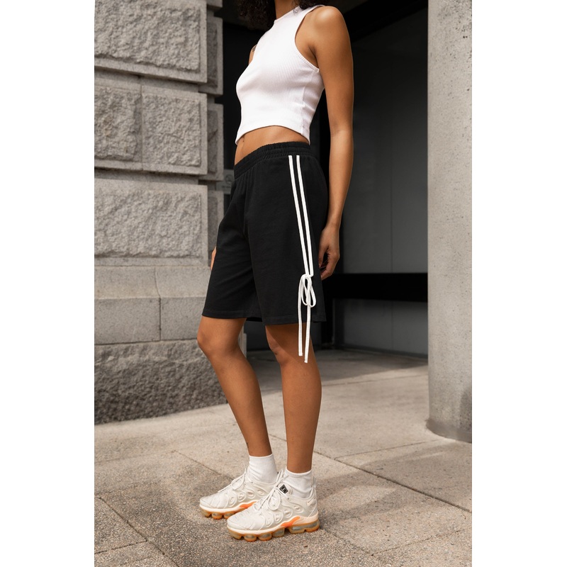 KNIT SHORT WITH BOW Black Extra Small