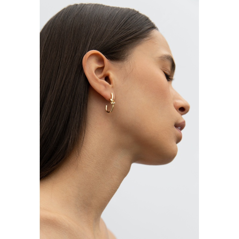 KNOT OPEN HOOP EARRING Gold One Size