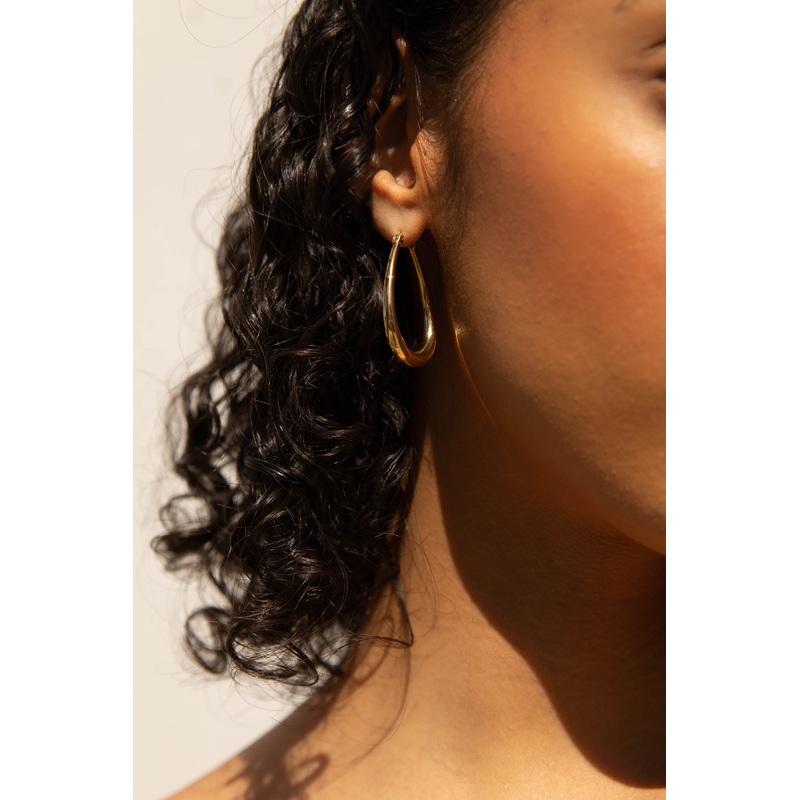 LARGE TEAR DROP HOOPS Gold One Size