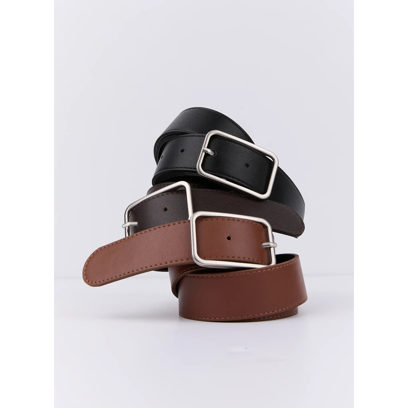 Men’s Slim Square Belt IL511 Black One Size