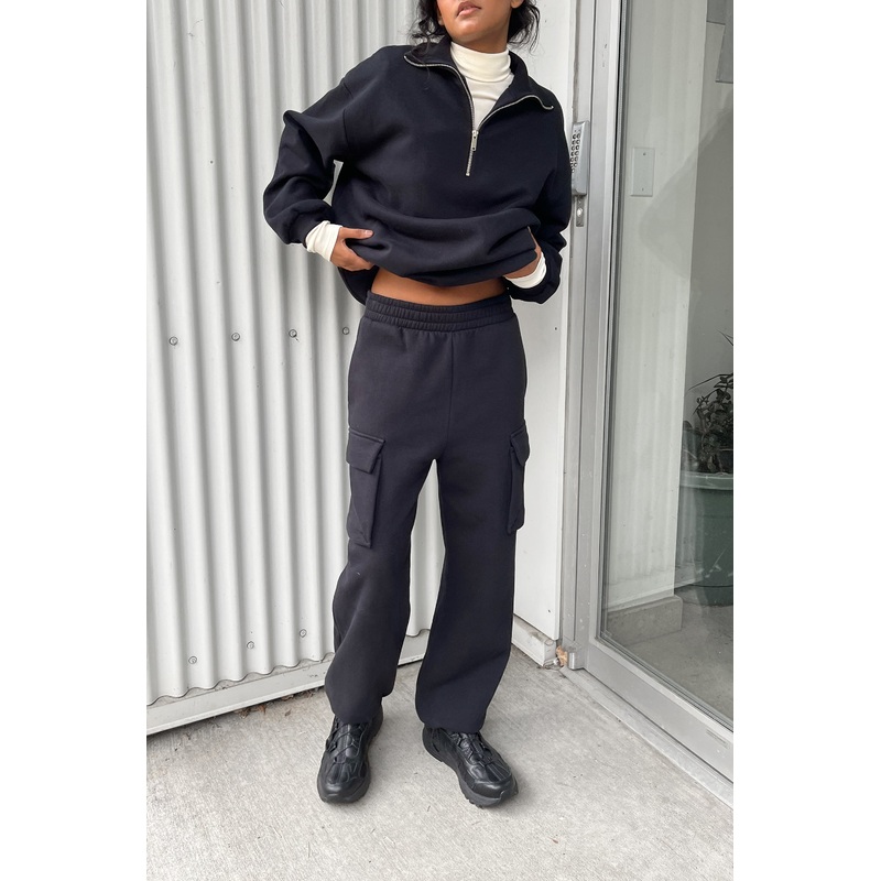 CARGO JOGGER SWEATPANT Black Double Extra Small