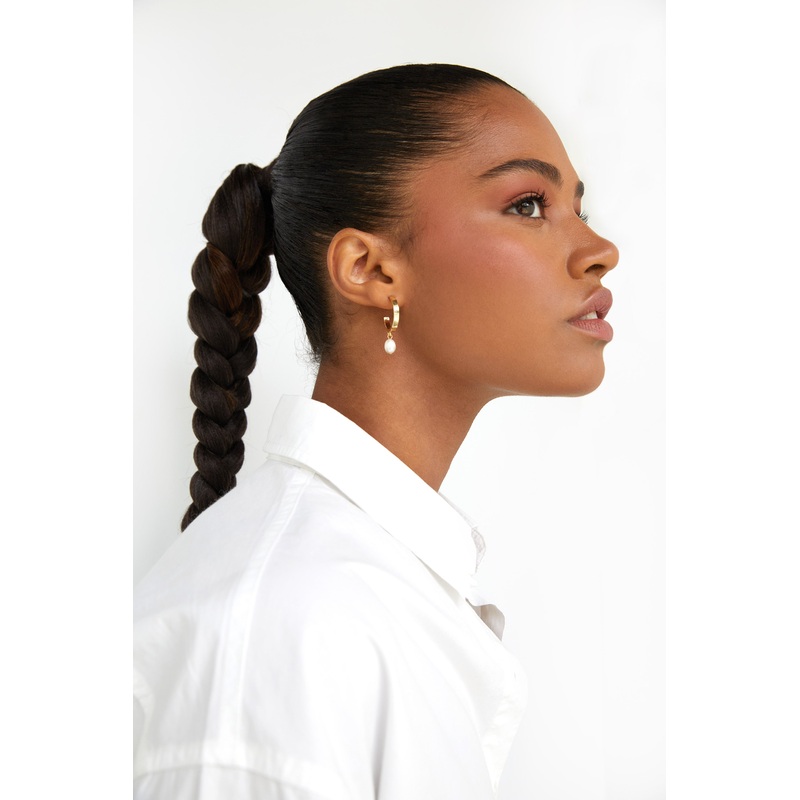 HOOP WITH PEARL Gold One Size