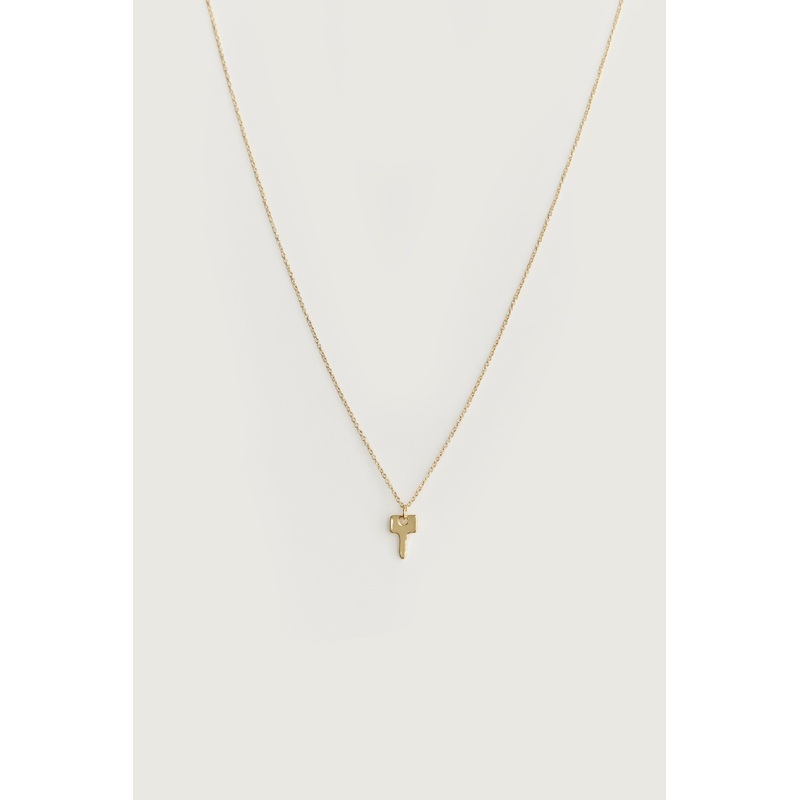 KEY CHARM NECKLACE Gold One Size
