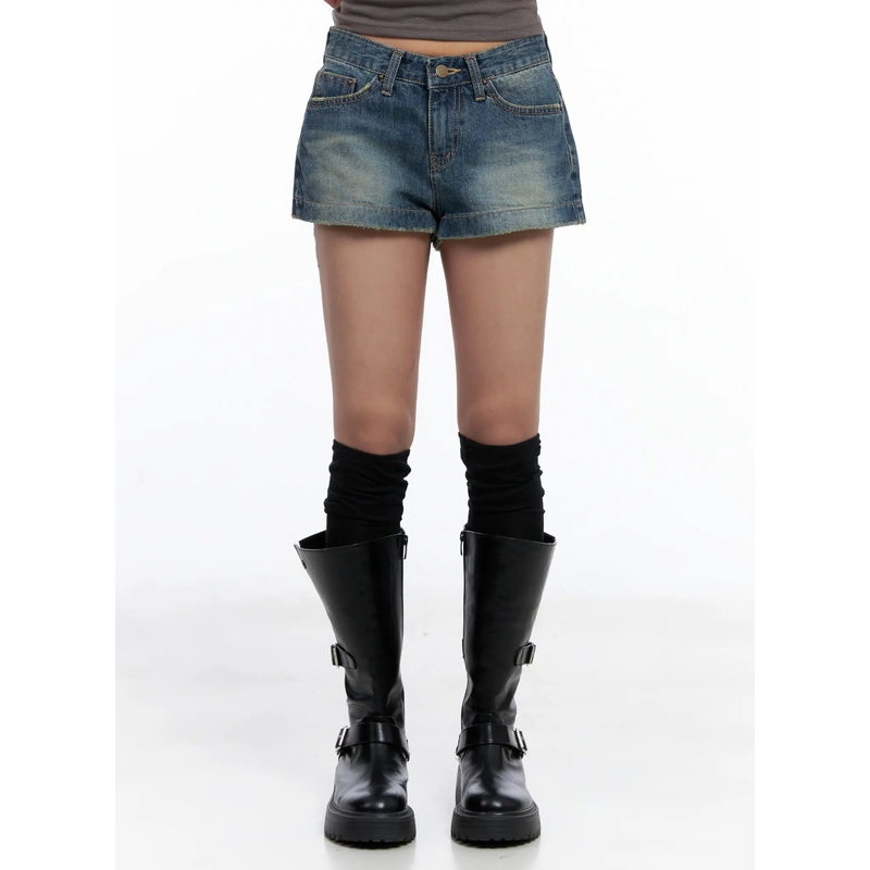 Vintage Washed Denim Shorts CL511 Blue S