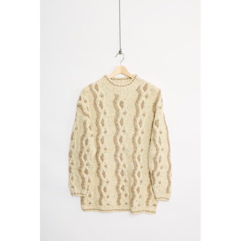 90’s cable knit sweater (L) L