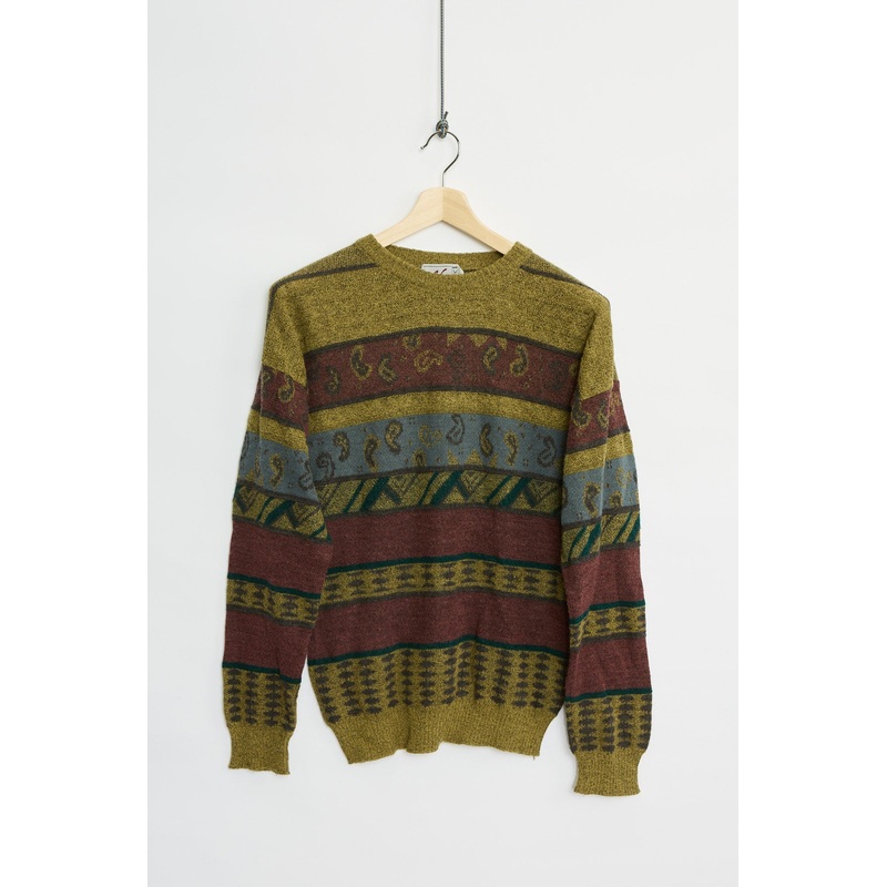 90’s Italian pattern knit (M) M