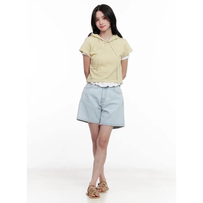 Casual Light-Wash Denim Shorts CL516 Light blue S