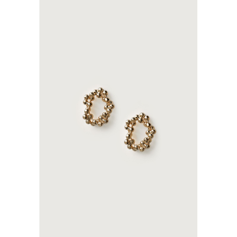 GOLD CIRCULAR EARRINGS Gold One Size