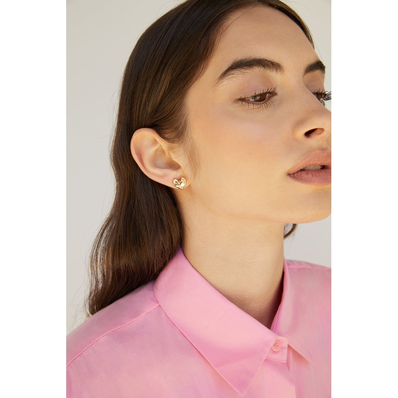 HEART SHAPE EARRING Gold One Size