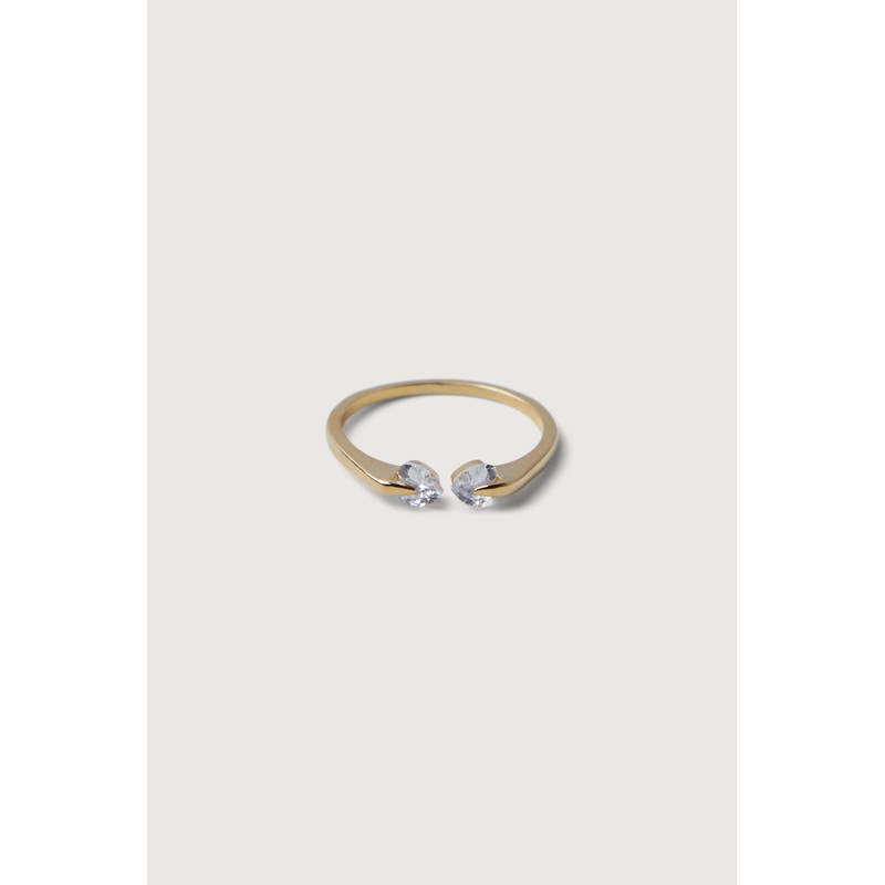 HEART ZIRCONIA OPEN RING Gold 6
