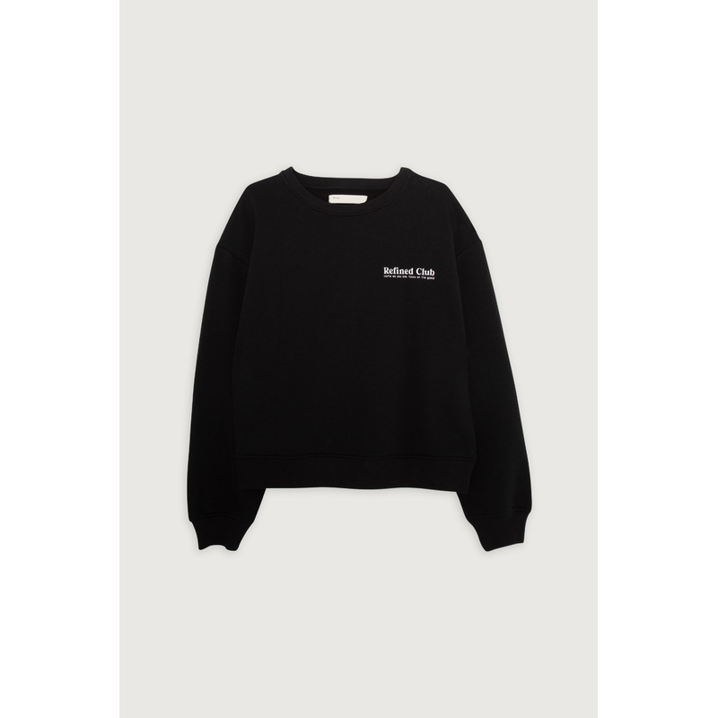 REFINED CLUB SWEATSHIRT Black White Double Extra Small