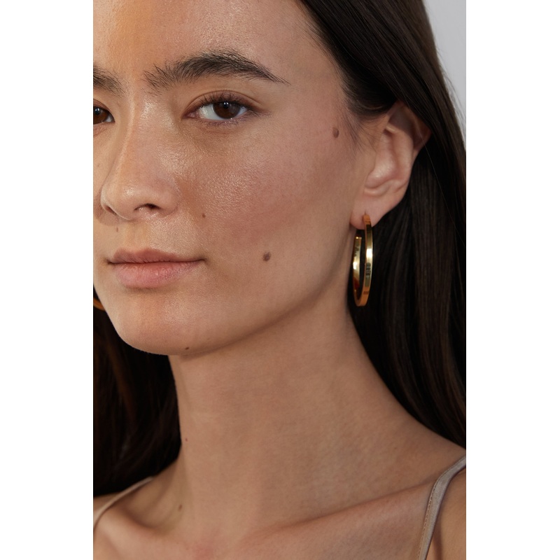 FLAT HOOP EARRINGS Gold One Size